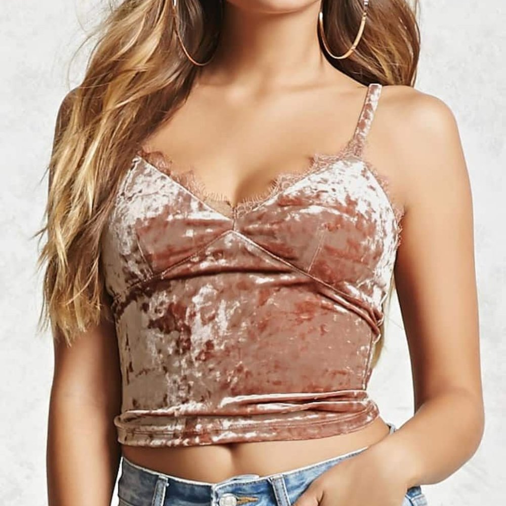 Forever 21 Velvet Lace Cami Top NWT